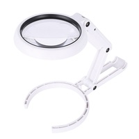Hand Held Folding Magnifying Glass Lens 8Led Light Reading Reparing Magnifier Antiques Appreciation