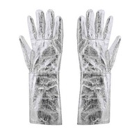 Heat Insulation Work Gloves Aluminum Foil Fabric High Temperature Working Thermal Radiation Hand Protector Fire Protection