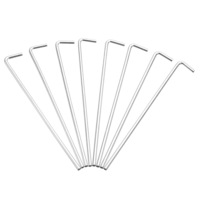 2Pcs Heavy Duty Iron Tent Pegs Camping Awning Metal Ground Stakes Hook
