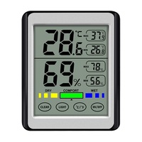 Electronic Digital Display Temperature Hygrometer Lcd Weather Station High Precision Backlight Touch