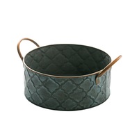 Iron Bread Basket Retro Antique Style Family Metal Storage Basket Fruit Container Fried Vintage Tray With Handle Decoration