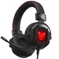 K3 Rgb Single Plug Light Adjustable Pc Gaming Headphone With Microphone(Black Red)