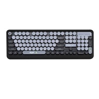K68 Gaming Wireless Keyboard Mouse Combos Cute Retro Round Keycap Cartoon Personality Computer Peripherals For Desktop Laptop Black