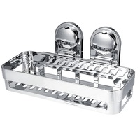 Kitchen Bathroom Shower Shelf Storage Suction Cup Basket Rack Holder Organizer