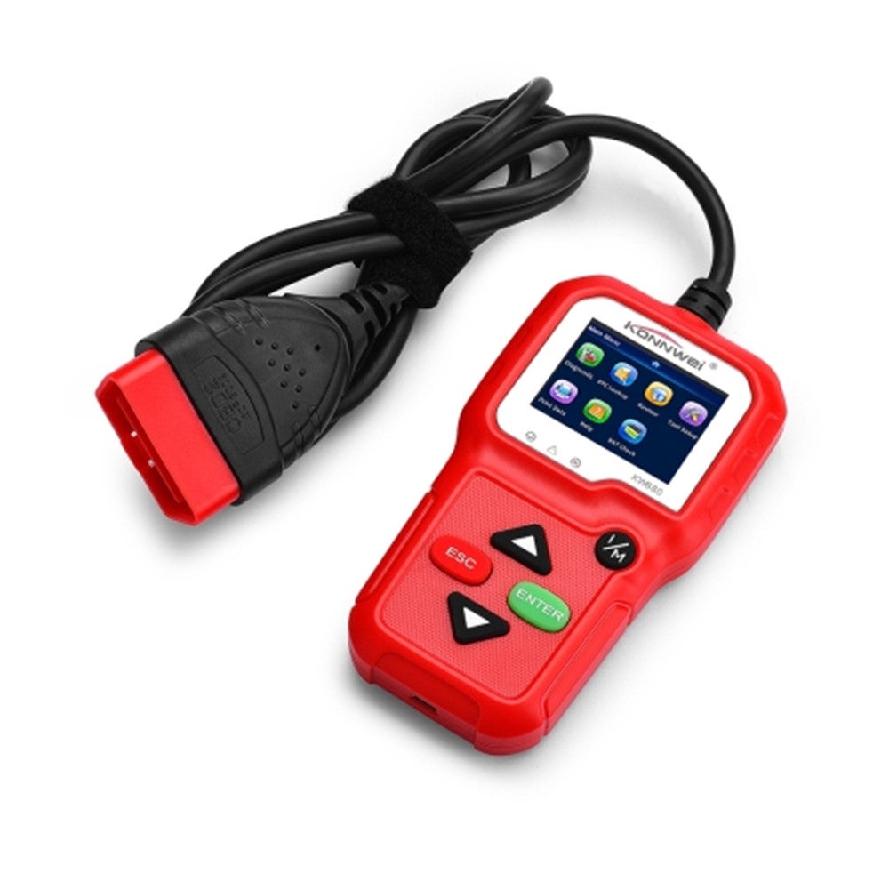 Kw680 Mini Obdii Car Auto Diagnostic Scan Tools Auto Scan Adapter (Red)(Can Only Detect 12V Gasoline Car)