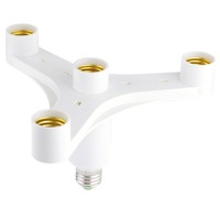 Lamp Holder Converter E27 1 Turn 4 (E27) Lamp Holder Bulb Adapter Converter White