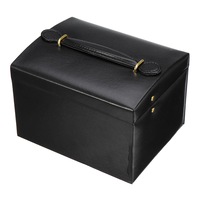 Lockable Velvet Jewelry Display Box Necklace Earing Storage Case Polyurethane Organizer 04