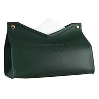 Luxury PU Leather Tissue Case Box Letter Pattern Foldable Napkin Holder For Car Home Kitchen Paper Container Storage Box