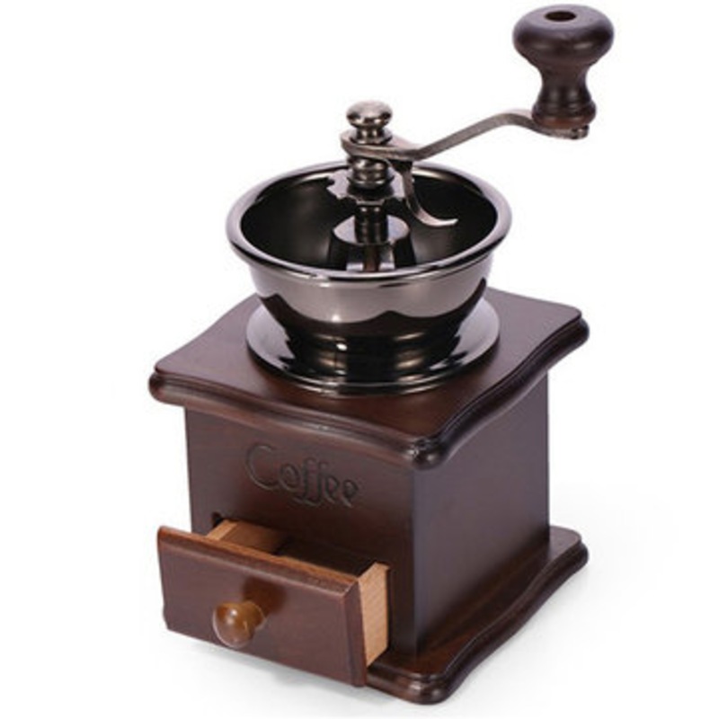 Buy Manual Coffee Bean Grinder Retro Wooden Design Mill Maker Grinders