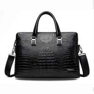Men Business Alligator Faux Leather Handbags Crossbody Bags Laptop Bag Briefcase