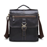 Men Business Genuine Real Leather Casual Coffee Messenger Crossbody Bag Handbag Briefcase Deep Coffee Colour
