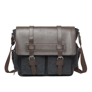 Men Canvas Fashion Shoulder Sling Bags Laptop Bag Black Colour