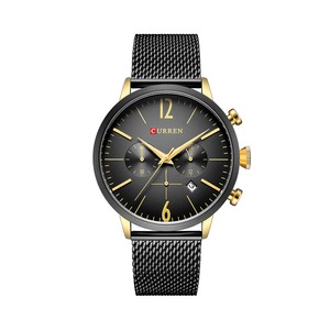 Men Clock Stainless Steel Casual Date Waterproof Quartz Watch Black