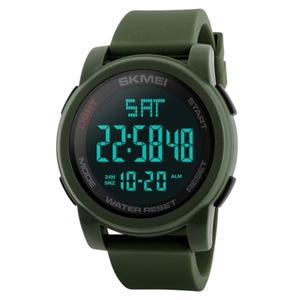Men Fashionable Outdoor 50m Waterproof Digital Watch Sports Wrist Watch(Army Green)