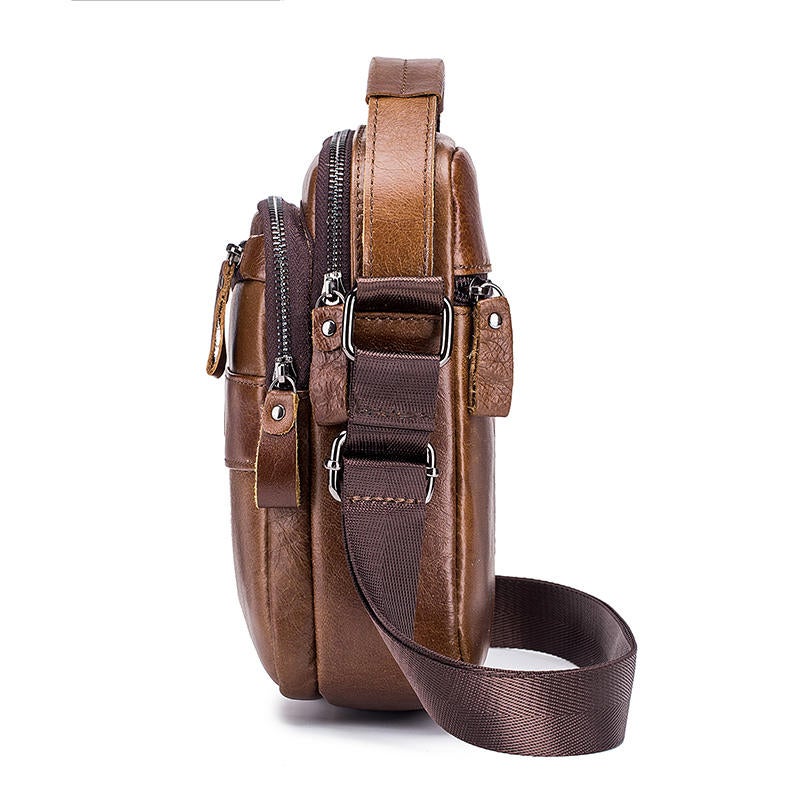 Buy Men PU Leather Bag Multi-layer Cowhide Crossbody Bag - MyDeal