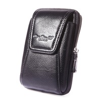 Men PU Leather Belt Loop Phone Pouch Holster Retro Cell Phone Case Waist Bag