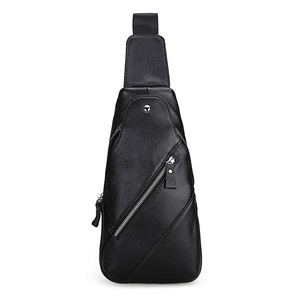 Men Leather Fashion Casual Chest Pack Daypack Sling Bag Shoulder Bag