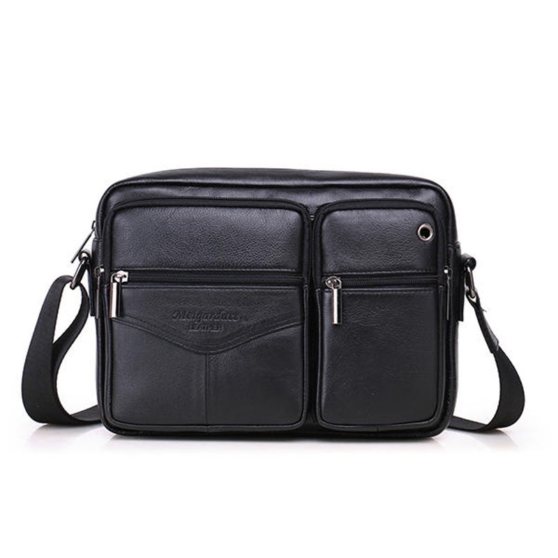 Buy Men Leather Leisure Crossbody Bag Multi-Pockets - MyDeal