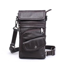 Men Leather Multifunction Chest Pack Waist Bag