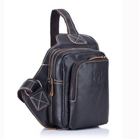 Men Pu Leather Business Casual Outdoor Chest Crossbody Bag For Ipad Mini