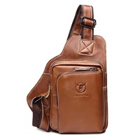 Men Pu Leather Business Casual Outdoor Chest Crossbody Bag For Ipad Mini