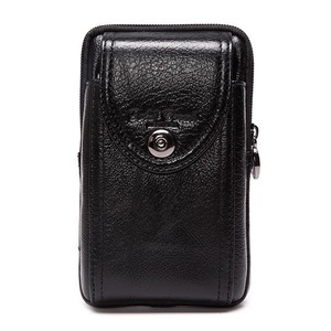 Men Leather Waist Bag Business Cell Phone Pack For 6 Inch Phones