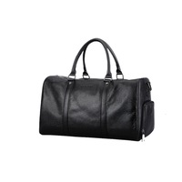 Men PU Leather Business Handbag Multifunction Large Capacity Travel Bag with Shoes Compartment