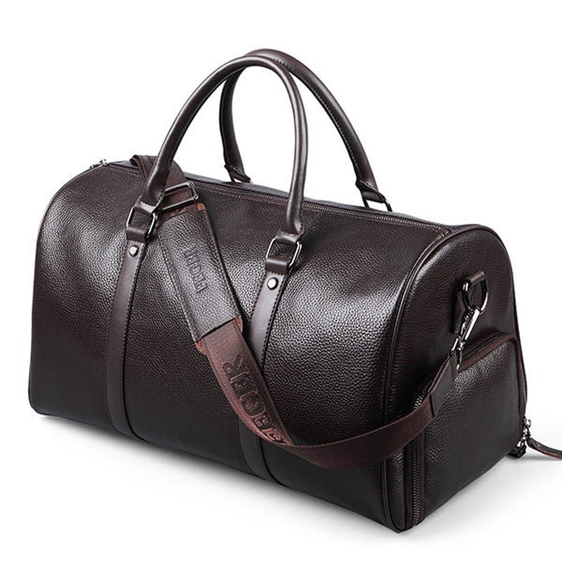 Buy Men PU Leather Business Handbag Multifunction Large Capacity Travel ...