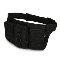 Men Nylon Outdooors Sportscamouflage Waist Bag Black