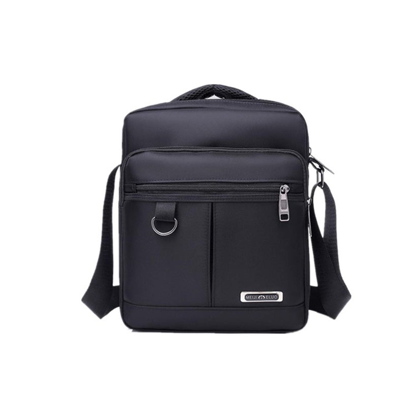 Buy Men Oxford Cloth Waterproof Messenger Crossbody Bag 9.84 Inch Black ...