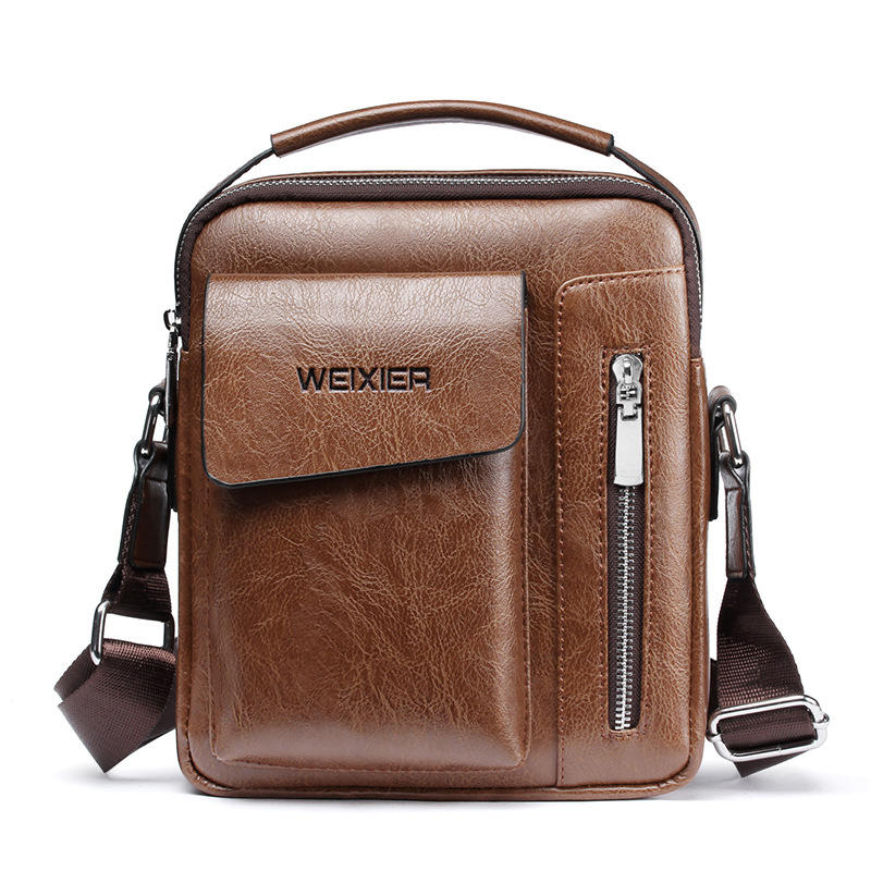Buy Men Pu Leather Vintage Handbag Retro Crossbody Bag Light-Brown - MyDeal