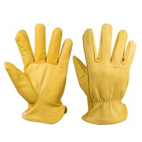 Men Work Gloves Goat Leather Security Protection Cutting Working Repairman Racing Glove