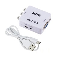 Mini Hd Av2Vga Video Converter Convertor Box Av Rca Cvbs To Vga Conversor With 3.5Mm Audio To Pc