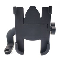 Motorcycle Rear View Mirror Aluminum Alloy Phone Bracket Suitable For 60-100Mm Device(Black)