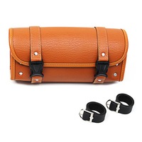 Motorcycle Saddle Bag Scooter Handlebar Bags Storage Tool Pouch Luggage Cruiser Brown