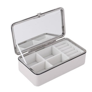 Multi-Function Jewelry Storage Box Korean Style Fresh And Simple Girl Earrings Plate Box Protable Leather Earrings Ring