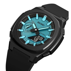 Multi Functional Outdoor Sports Electric Watch Silicon Tape Double Movement Watch