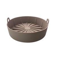 Multifunctional Air Fryer Silicone Pot Thick Air Fryer Accessories Bread Cake Barrel Pizza Pan Baking Basket Mat S
