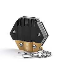 Multifunctional Edc Tool Hexagon Folding Coin Multi-Tool Screwdriver Bottle Opener Keychain