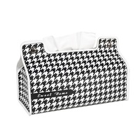 Nordic Ins Simple Black And White Plaid Living Room Home Coffee Table Storage Leather Tissue Box Pumping Case