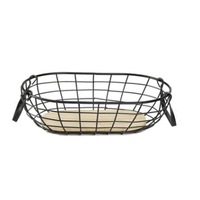 Nordic Style Fruit Basket Wire Decorated Metal Storage Black Display Bowl Vegetable Table Dining Decoration
