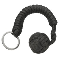 Outdoor Survival Stainless Steel Ball Key Holder Keychian Ring Black