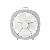 P22 Usb Charging Retro Night Light Fan Office Mute Desktop Rotating Wind Shield White