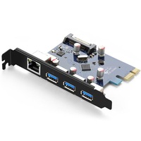 Pci-E Network Card + 3 Ports Usb 3.0 Expansion Card Desktop Computer Chassis Gigabit Ethernet Card