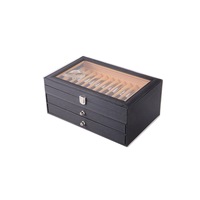 Pens Fountain Display Case Holder Pu Leather Storage Collector Desktop Organizer Box
