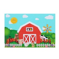 Photography Backgrounds Cartoo Animal Farm Birthday Baby Shower Backdrop Decor