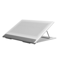 Foldable Mesh Hollow Heat Dissipation Laptop Stand For Laptop Below 16 Inch Macbook Air/Pro 15.6 Inch White-Gray