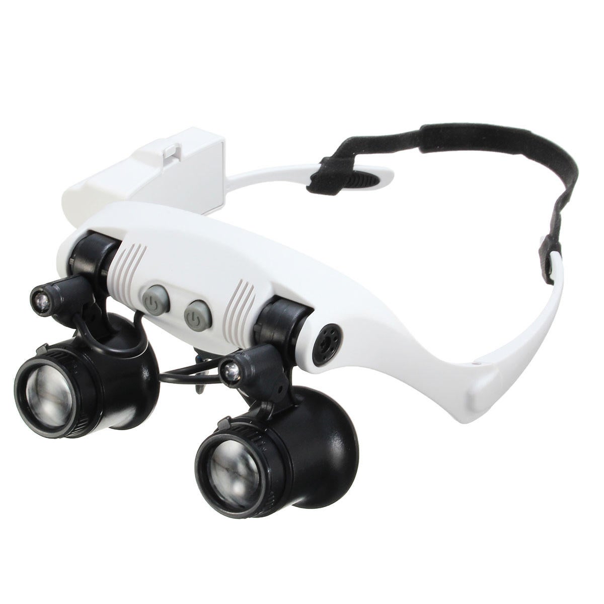 Head Wearing Magnifying Glass 10X 15X 20X 25X Led Double Eye Repair Magnifier Loupe