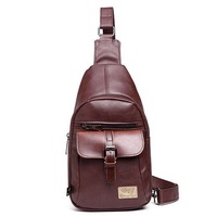Pu Leather Casual Crossbody Bag Men