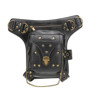 Pu Leather Waist Bag Steampunk Multifunctional Shoulder Travel Fashion Crossbody Pack